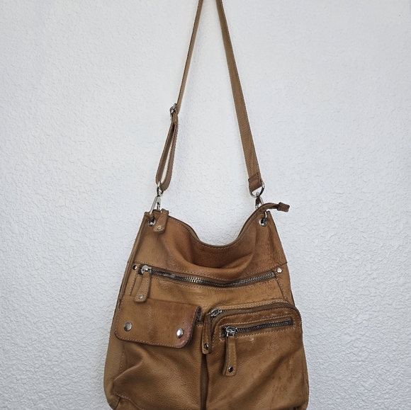 VINTAGE FOSSIL Tan Leather Shoulder Bag - Picture 2 of 10